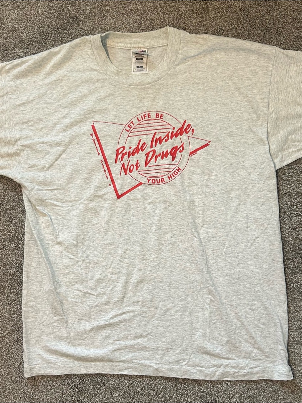 Vintage 90s Pride Inside Not Drugs Mens T Shirt XL Fruit of the Loom Graphic Tee